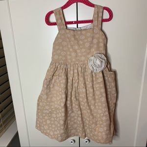 Girl’s Marmellata Natural Flowered Dress